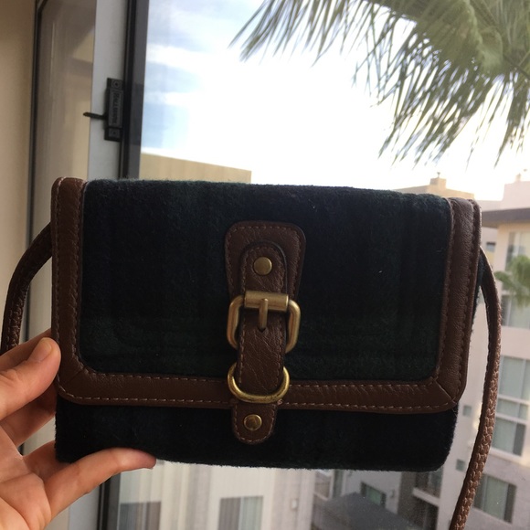 Merona Handbags - Navy and forest green plaid crossbody